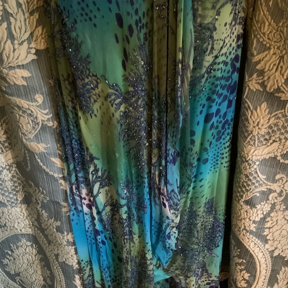 SUE WONG ORIGINAL SEQUINS GOWN, SHOULDER ADJUSTABLE STRAPS. SIDE ZIPPER - Picture 9 of 10